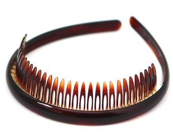 1970’s Vintage Jet Black French Headband with Cutouts, Unique Hair Accessories 1970 main image 4