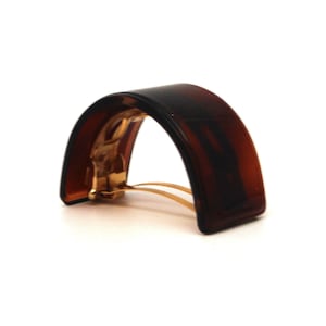 Sale Buy 1 Get 1 Free ** French Curved Hair Barrette  2 Inches Celluloid Acetate Tortoise Hair Clip Made In France Y10