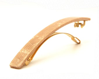 French Hair Barrette Large 4 Inch Sleek Beige Color Modern Hair Accessories Quality Product Made In France N97B