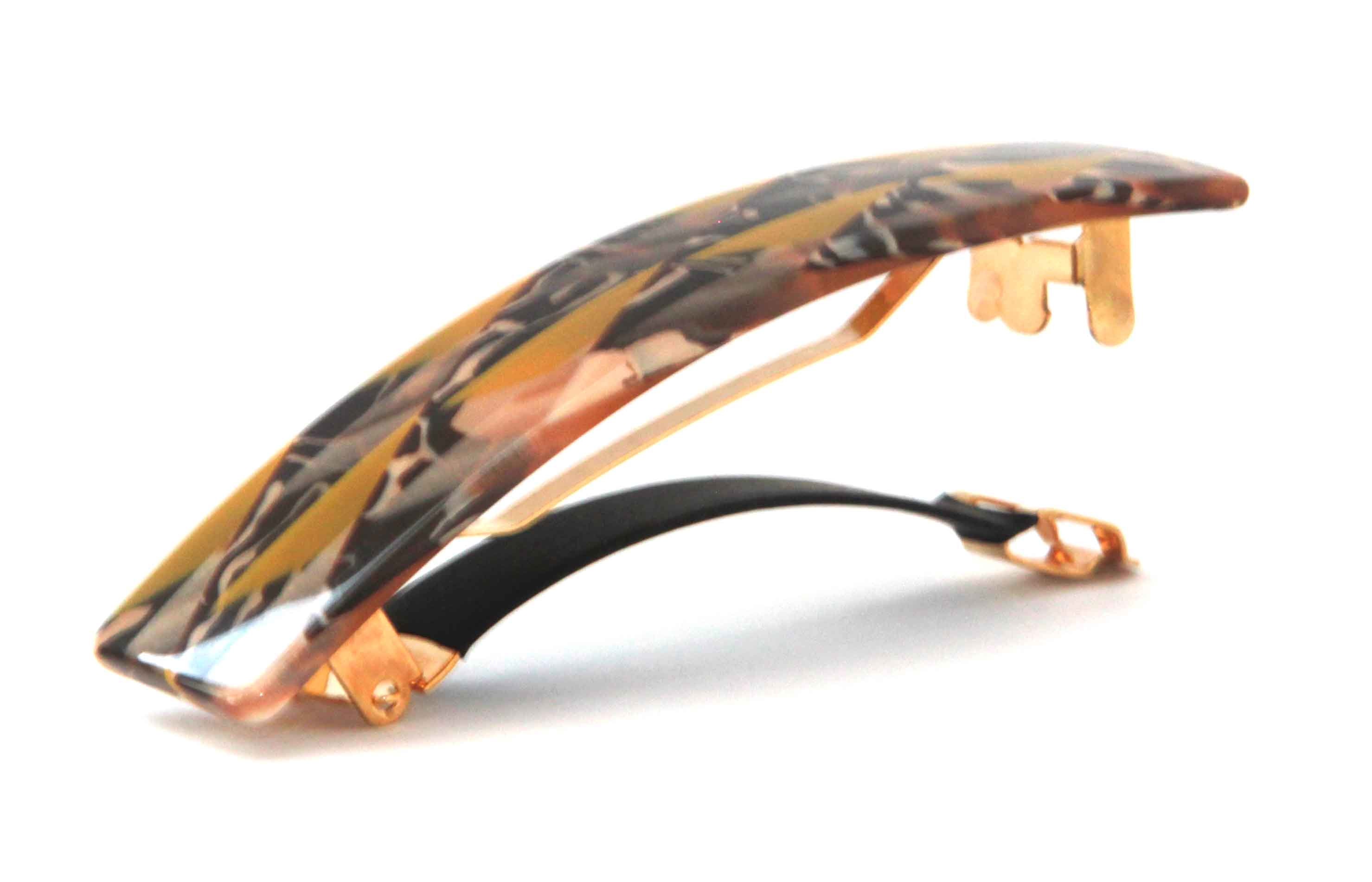 Tortoise Shell Hair Barrette, Handmade French No-slip Clip 