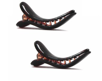 40% off* Hair Clips SET OF 2 High Quality 2 3/8 Inch Tortoise Hair Claw Clip Sleek Peak Design Suitable For Women & Girls U69