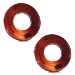 SET OF 2 New French Snap On Hair Pins Barrette Round Celluloid Tortoise Shell 1 1/2 Inches High Quality Hair Barrettes Clip U83