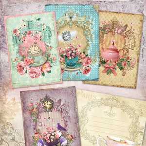 TEA TIME -  vintage Images digitales, Découpage, scrapbooking, cartes postales, cartes d'art, imprimables, images numerique, a telecharger
