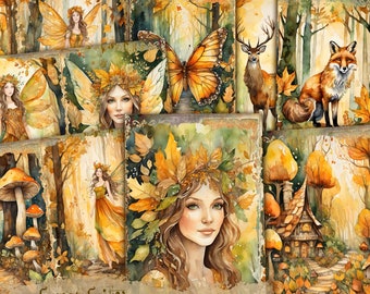 Kit diario spazzatura fata della foresta, spazzatura fata fantasy stampabile, kit fata digitale, diario spazzatura foresta magica, fata autunnale, stagioni fatate