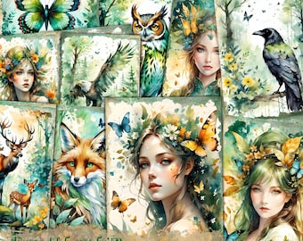 Kit diario spazzatura fata della foresta di smeraldo, spazzatura fata fantasy stampabile, kit fata digitale, diario spazzatura della foresta magica, stagioni fatate