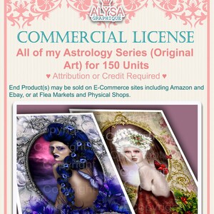 COMMERCIAL LICENSE - License for Commercial Use upto 150 Units - Commercial Use of Astrology Original Digital Art