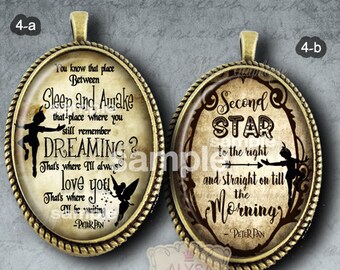 Mad Hatter / Peter Pan / Shakespeare -  Printable Digital collage sheets for Bottle Caps and Ovale pendants, Instant Download - CUSTOM ORDER