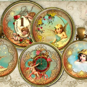 ANGES DU NOEL Ephemera - Pendantif - bijoux fait main - bijoux fantasy - bijoux marriage - collier - collier fantasy - camée - cabochon
