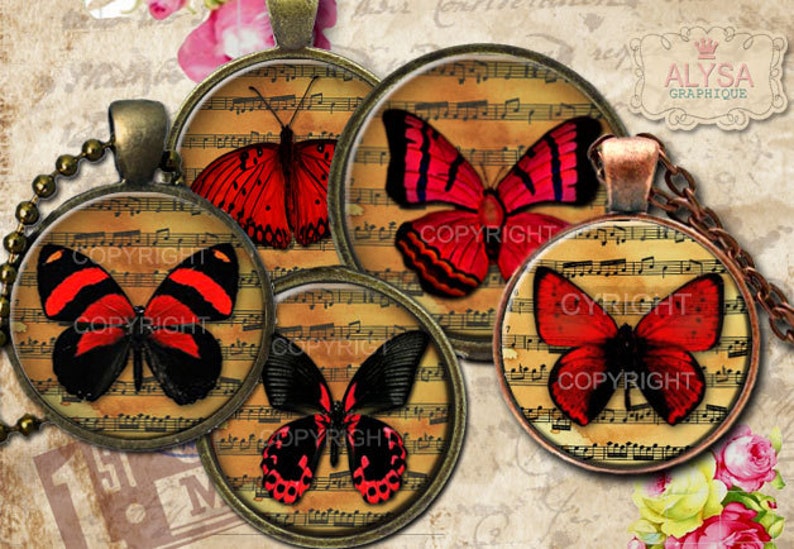 Printable 1 Inch Round Images 30252018mm Digital Collage | Etsy