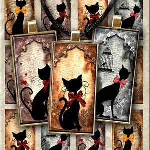 CHAT SILHOUETTES  cartes de voeux , Images digitales, Découpage, scrapbooking, cartes postales, cartes d'art, imprimables, images numerique