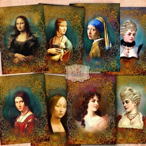Renaissance - Images Digitales, images digitales carrées, Cartes faites-main, découpage, scrapbooking, art, journales, collage, papeterie