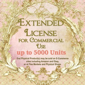 EXTENDED COMMERCIAL LICENSE - Small & Medium Business License upto 5000 Units per Image for End Physical Products - No attribution required!
