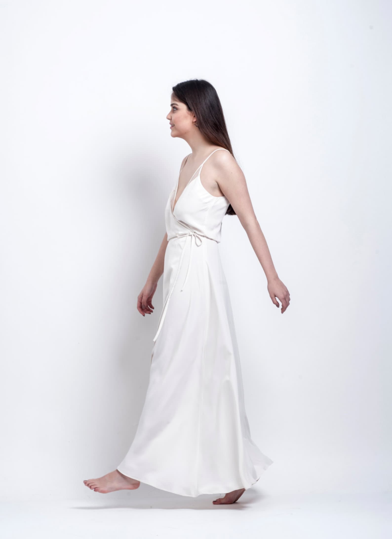 Wedding dress Wrap white maxi dress Bridal maxi dress | Etsy