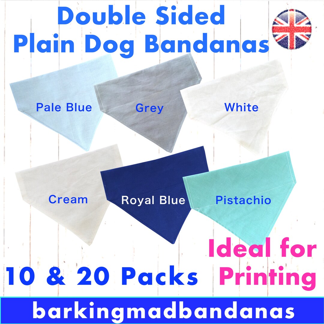 Wholesale Blank Plain Dog Bandanas Slide on Collar Double Etsy UK