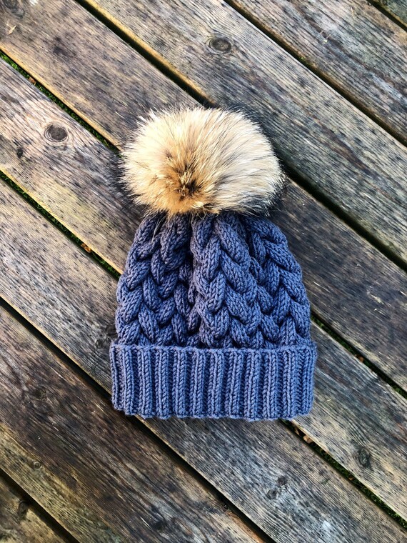 ladies fur bobble hat