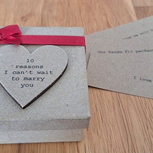 Personalised 10 Reasons I Can't Wait To Marry You Gift Box. Handmade & Finished with Red  Ribbon and Bow. A Beautiful Pre Wedding Gift.