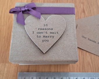 Personalised 10 Reasons I Cant Wait To Marry You Gift Box in Soft Mauve. Bride to Groom, Groom To Bride. LGBT or Civil. Pre Wedding