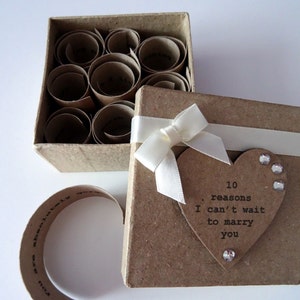 Personalised 10 Reasons I Cant Wait To Marry You Crystal Box. Embellished With Real Swarovski Crystals. Pre Wedding Gift.