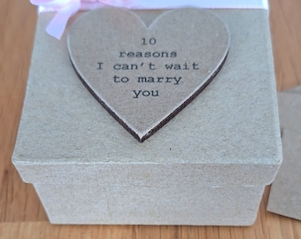 Personalised 10 Reasons I Cant Wait To Marry You Gift Box in Baby pink. Bride to Groom Gift, Groom To Bride Gift. Lgbt, Pre Wedding Gift.
