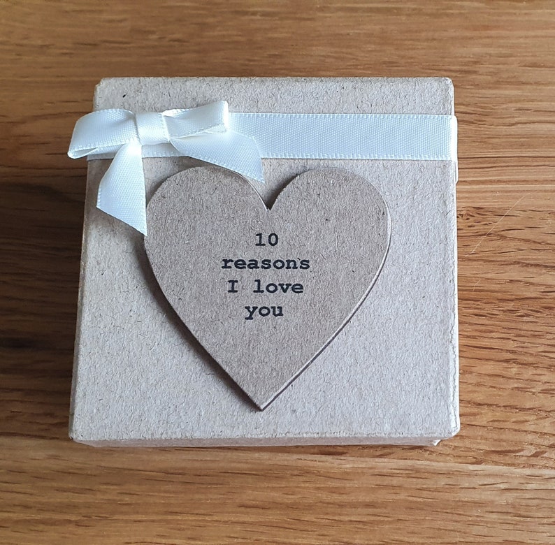 Personalised 10 Reasons I Love You Gift Box. Cream. Filled With Messages Of Love. Valentines, Christmas, Anniversary Or Birthday Gift image 4