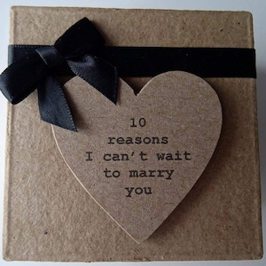 Personalised 10 Reasons I Cant Wait To Marry You Box Finished In Black. Bride to Groom or Groom To Bride Gift. Lgbt Civil. Pre Wedding Gift.