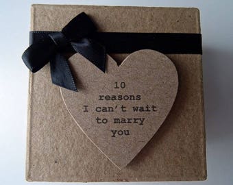 Personalised 10 Reasons I Cant Wait To Marry You Box Finished In Black. Bride to Groom or Groom To Bride Gift. Lgbt Civil. Pre Wedding Gift.