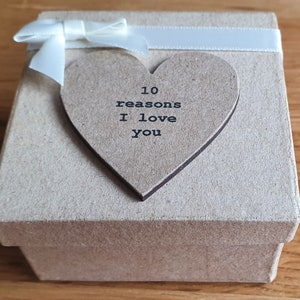 Personalised 10 Reasons I Love You Gift Box. Cream. Filled With Messages Of Love. Valentines, Christmas, Anniversary Or Birthday Gift image 1