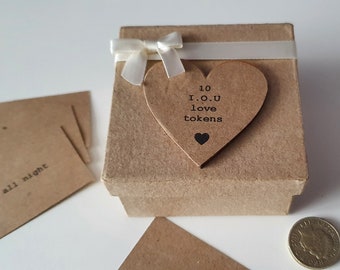 Personalised 10 I.O.U Love Scrolls Box. Valentines Gift, Birthday, Anniversary, Gift, Surprise, Husband, Wife, Partner, Friend, Child.