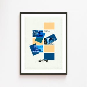 Jackie Stewart 'Racing Legend' Art Print | Modernist Collage | Original Artwork | Home Decor | Unframed Wall Art | Gift for F1 Fan