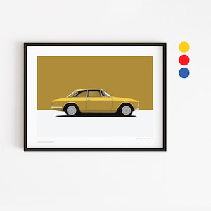 Personalised Alfa Romeo Giulia Art Print | Car Illustration | Original Artwork | Home Decor Unframed Wall Art | Classic Italian Retro Auto
