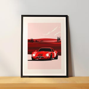 Alfa Romeo Giulia TZ2 Art Print: Italian Car Poster, Giclée Fine Art