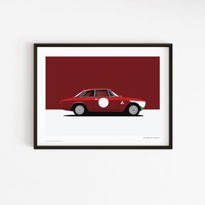 Personalised Alfa Romeo GTA Art Print | Graphic Classic Car Illustration | Car Lovers Gift | Home Decor Wall Art | Christmas Gift