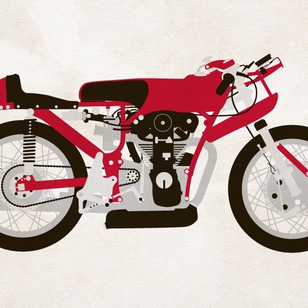 1963 Moto Morini Bialbero print.