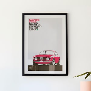 Alfa Romeo Giulia illustration, printed on white matte fine art paper, gift idea for car lovers, a perfect birthday or Christmas present