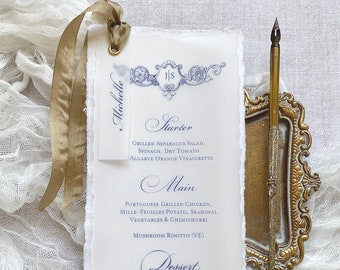 Vellum overlay Wedding Menu SAMPLE