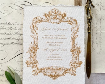 Chatsworth Wedding Invitation, Baroque style Wedding Invite SAMPLE