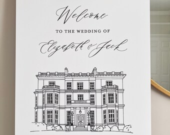 Hedsor House Wedding Venue Welcome Sign, A2 Poster board,  A2 print, A1 print