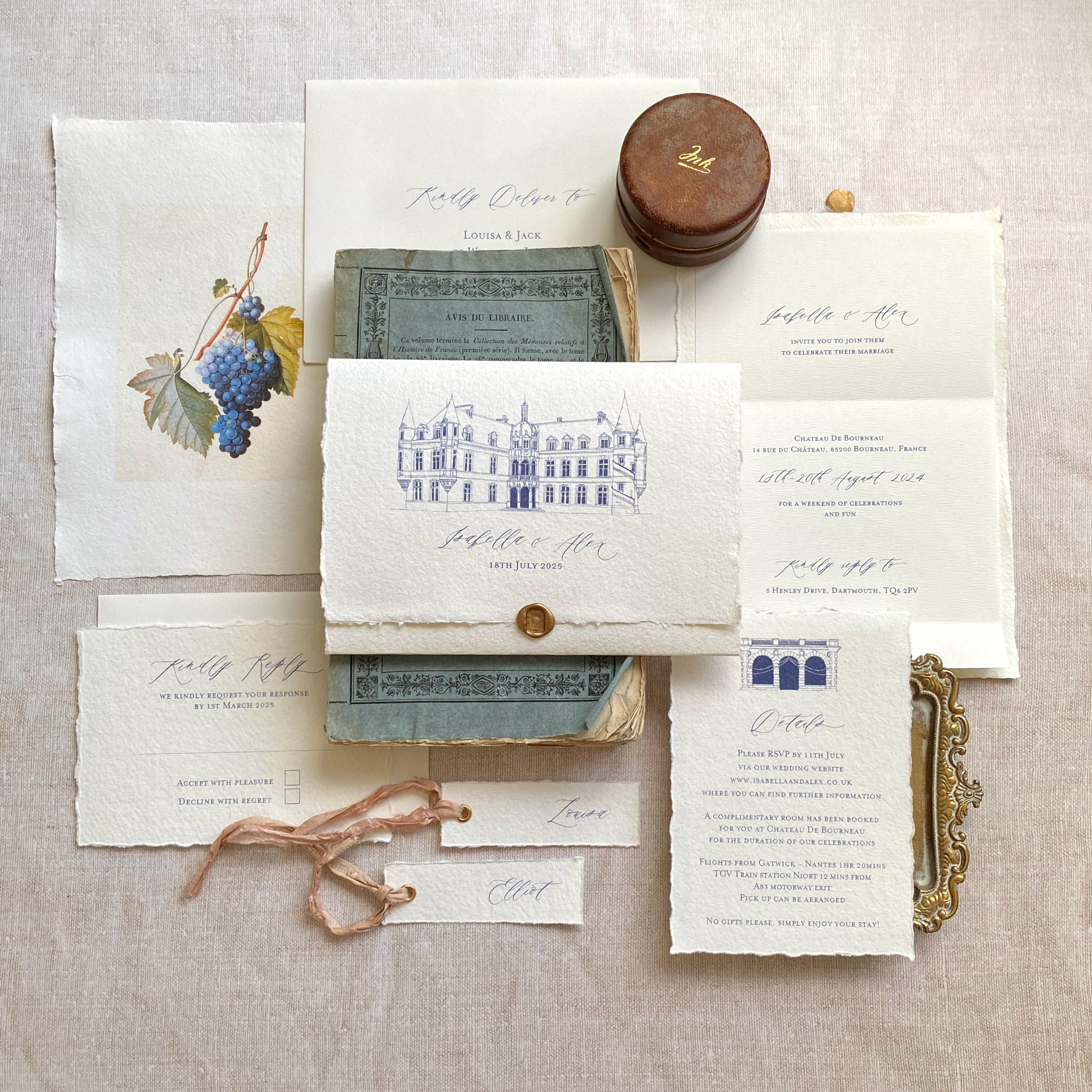 Chateau De Bourneau Wedding Invitation Venue Invitation Etsy UK