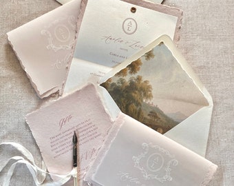 Ethereal Monogram Wedding invitation SAMPLE