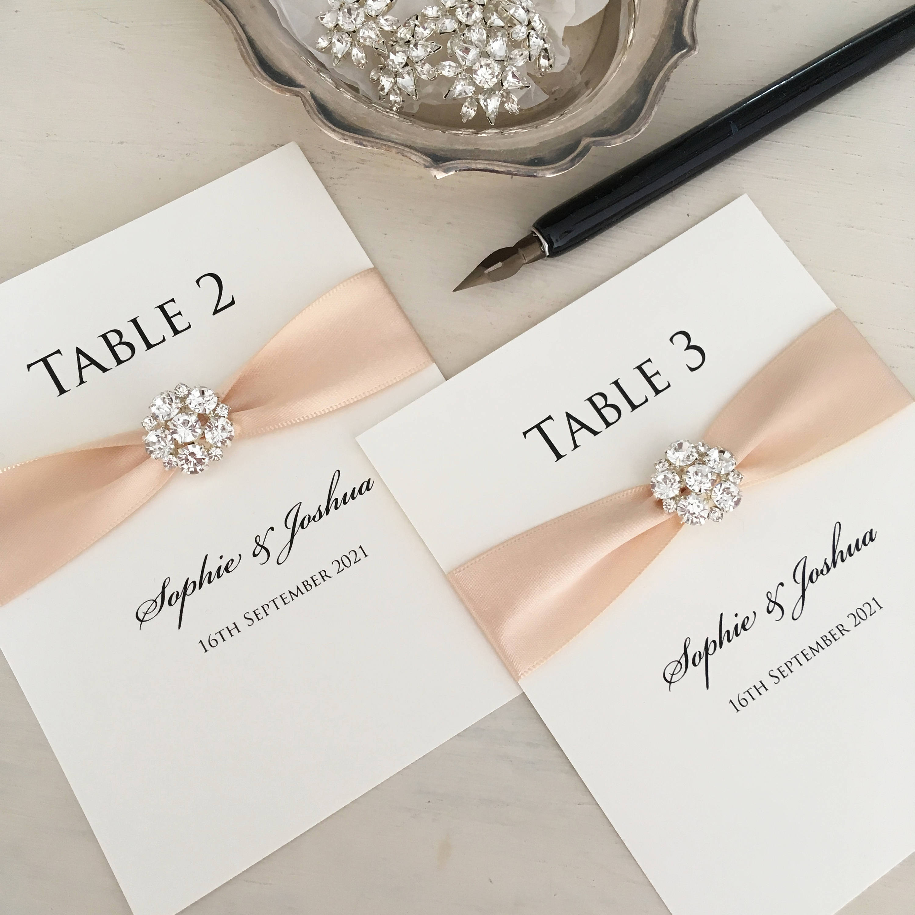 Maia Crystal Table Names Wedding Table Names Table Numbers Etsy