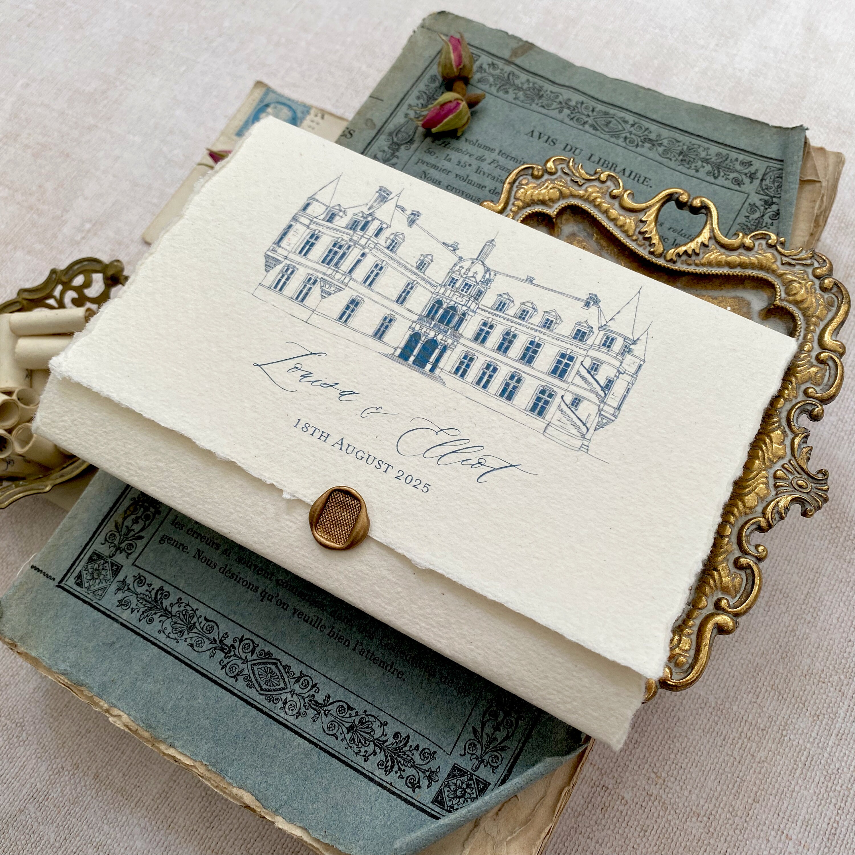 Chateau De Bourneau Wedding Invitation Venue Invitation Etsy UK