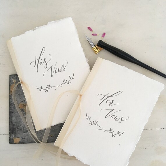 Diy Vow Book Set Of 2 Vow Booklets Vow Books Wedding Vows Etsy