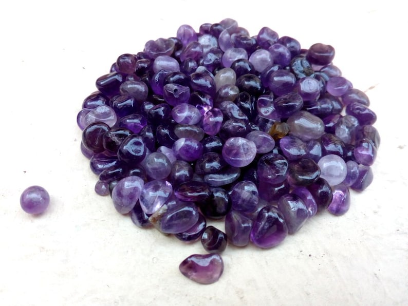 Amethyst Gemstone Chips Smooth Natural Moon Amethyst Gravel Bits Small Tumbled Purple Amethyst Pieces Loose Amethyst Stones