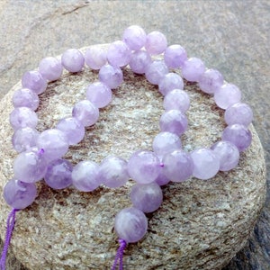 10mm Round Lavender Quartz Beads, Natural Violet Quartz Beads, Genuine Purple Amethyst Quartz Beads, 1 mm Hole Bead