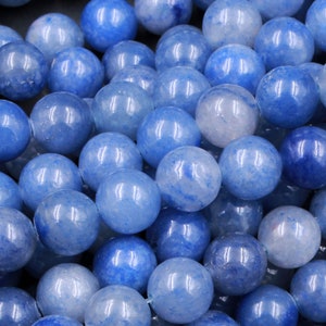 Natural Blue Aventurine 4mm 6mm 8mm 10mm Round Beads Natural Blue White Gemstone 15.5" Strand