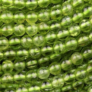 AAA Natural Green Peridot 3mm 4mm 5mm Smooth Round Beads Real Genuine Gemstone 15.5&quot; Strand