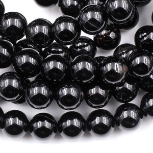 AAA Grade Natural Black Onyx Round Beads 2mm 3mm 4mm 6mm 8mm 10mm 12mm High Quality Natural Black Gemstones 15.5&quot; Strand
