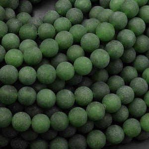 Matte Green Taiwan Jade Smooth Round 4mm 6mm 8mm 10mm Beads 15.5&quot; Strand