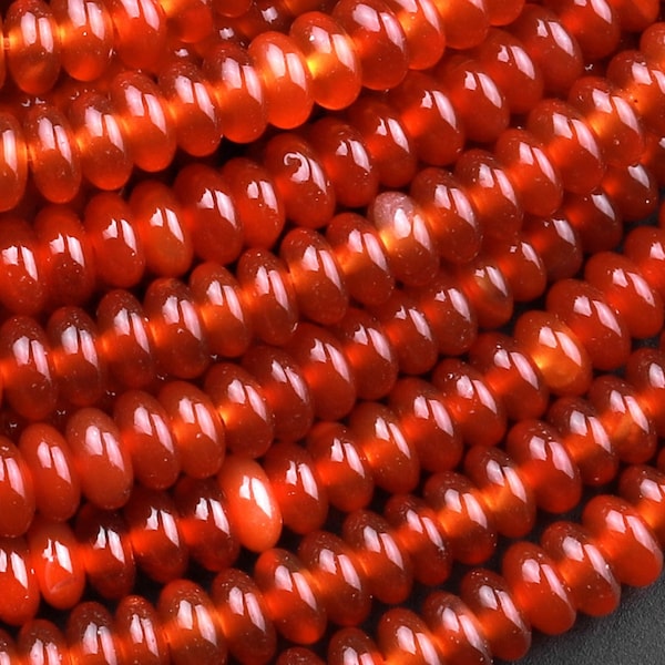 Natural Red Agate 4mm 6mm 8mm Rondelle Beads 15.5" Strand