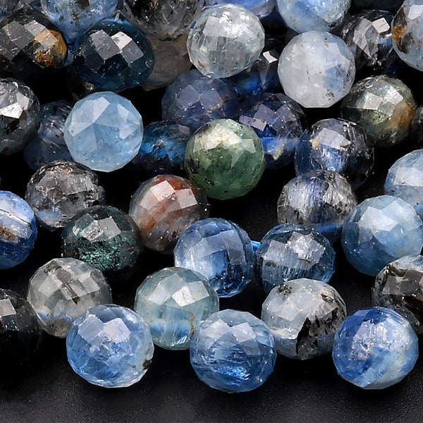 Natural Multicolor Kyanite Faceted 6mm Rounded Teardrop Briolette Beads 15.5" Strand